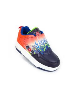 HEELYS Pop Aero Roller Sneaker in Navy/Orange/Blue Flame