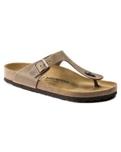 Birkenstock Gizeh Nubuck Oiled Leather Sandals in Tobacco Brown