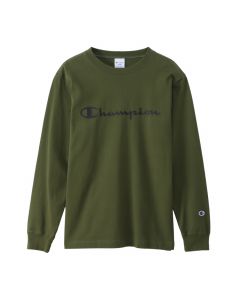 Champion Men's Long Sleeve T-Shirt in Army Green (C3-S401)