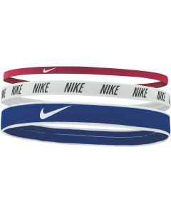 NIKE Mixed Width Headbands 3pk in Gym Red/White/Game Royal
