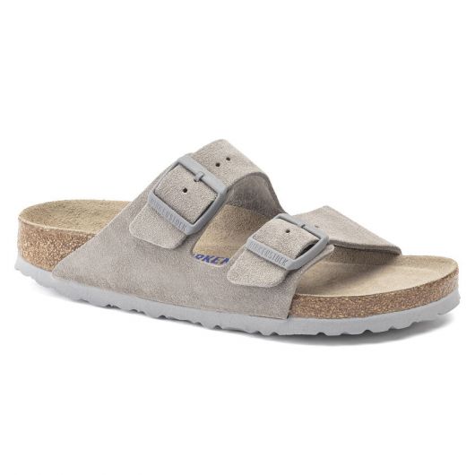 Birkenstock Arizona Soft Footbed Suede Leather Women's Sandals in Coin | starthreesixty.com