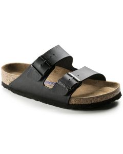 BIRKENSTOCK Arizona Birko-Flor Soft Footbed Unisex Regular Width Sandals in Black