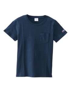 CHAMPION Women's Short Sleeve Pocket T-Shirt In Navy (C3-M321)