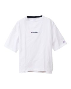 CHAMPION Script Logo Drop Shoulder T-shirt in White