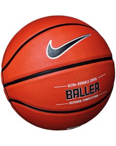 NIKE Baller Basketball in Amber/Black/Metallic Silver