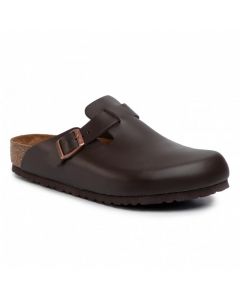 BIRKENSTOCK Boston Unisex's Regular Width Sandals in Dark Brown
