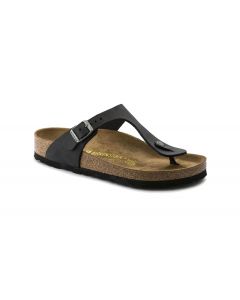 BIRKENSTOCK Gizeh Oiled Leather Unisex's Regular Width Sandals in Black